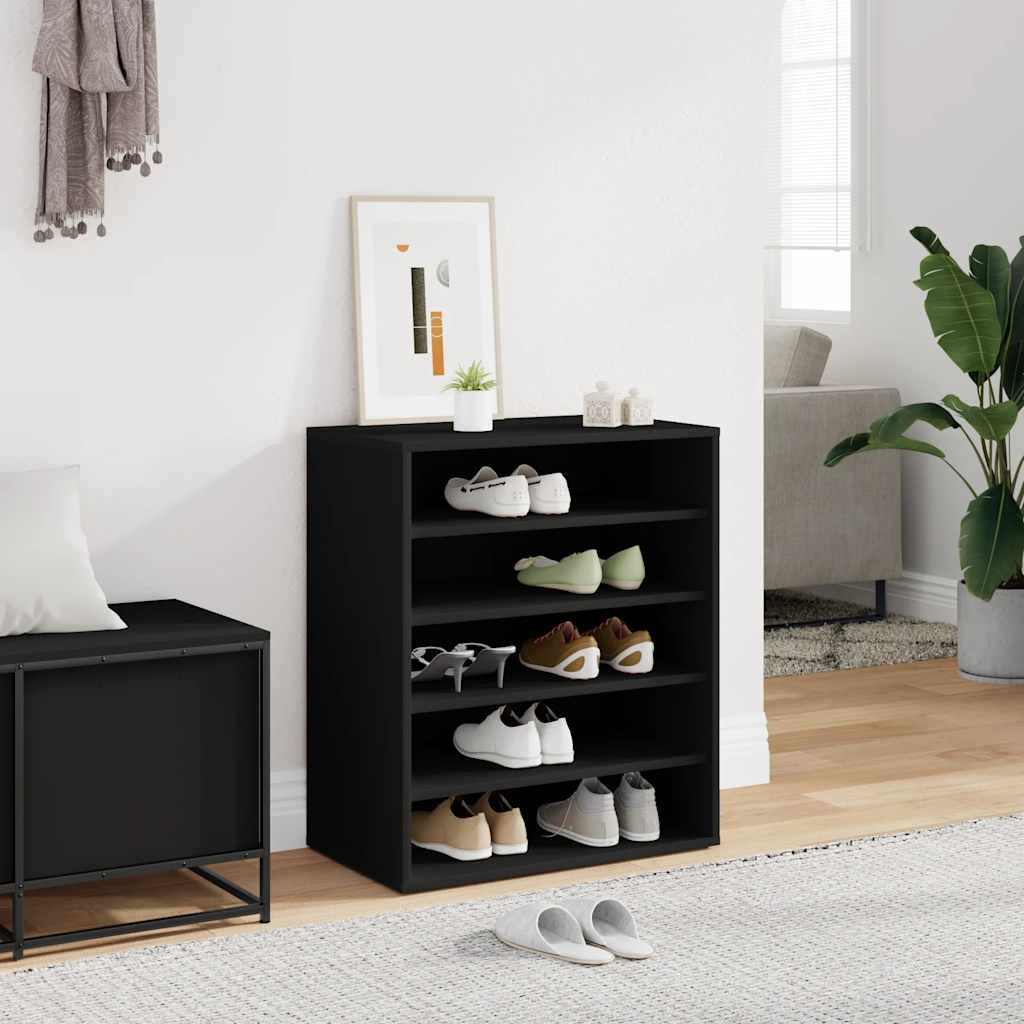 vidaXL Szafka na buty, czarna, 60x35x70 cm, materia drewnopochodny