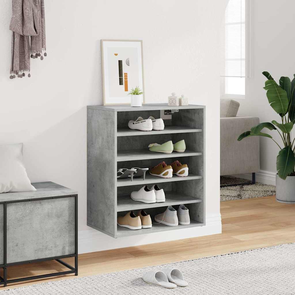 Thumbnail - vidaXL Schuhschrank Betongrau 60x35x70 cm Holzwerkstoff