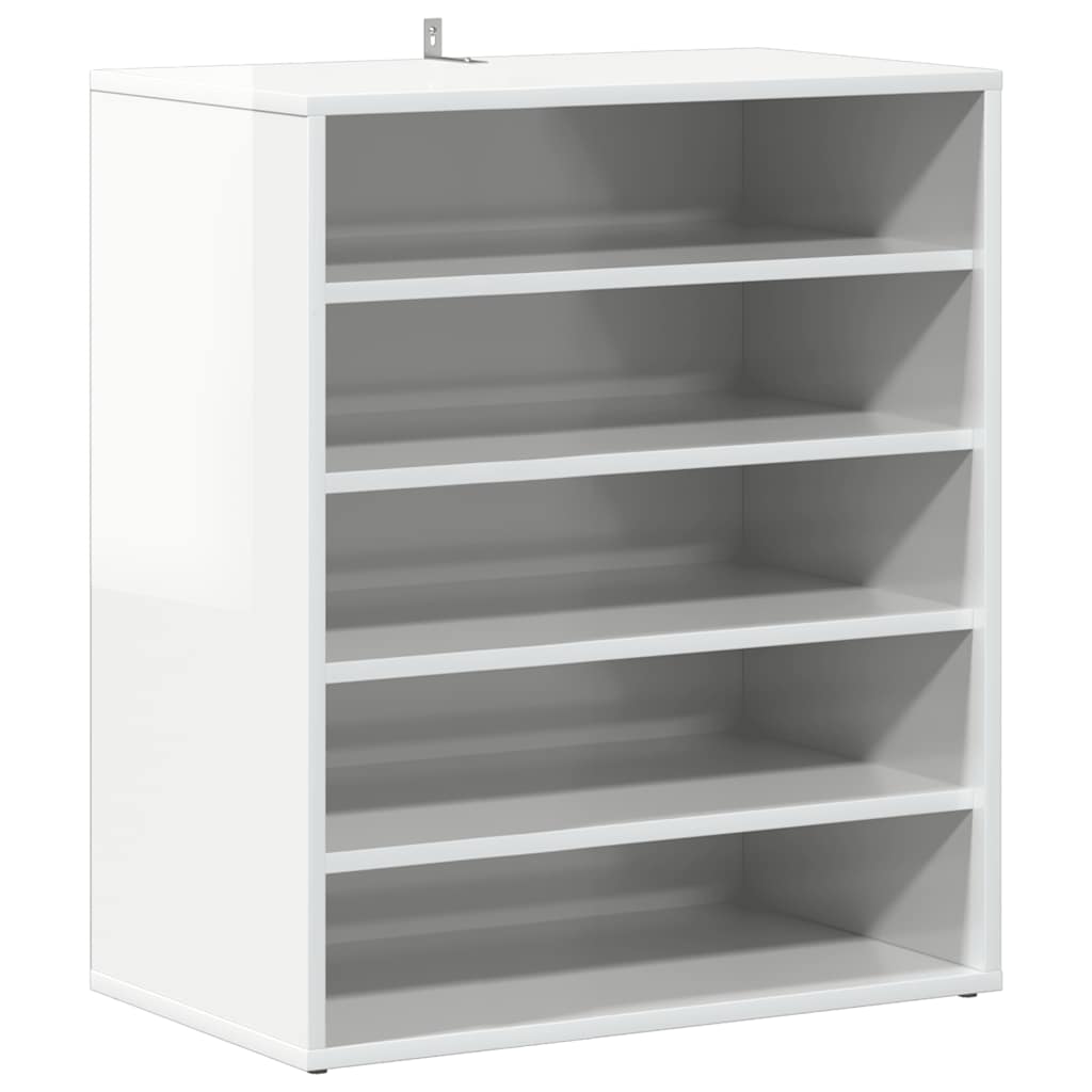 vidaXL Botník bílý s vysokým leskem 60 x 35 x 70 cm dřevotříska