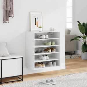 vidaXL Shoe Cabinet High Gloss White 60x35x70 cm Engineered Wood