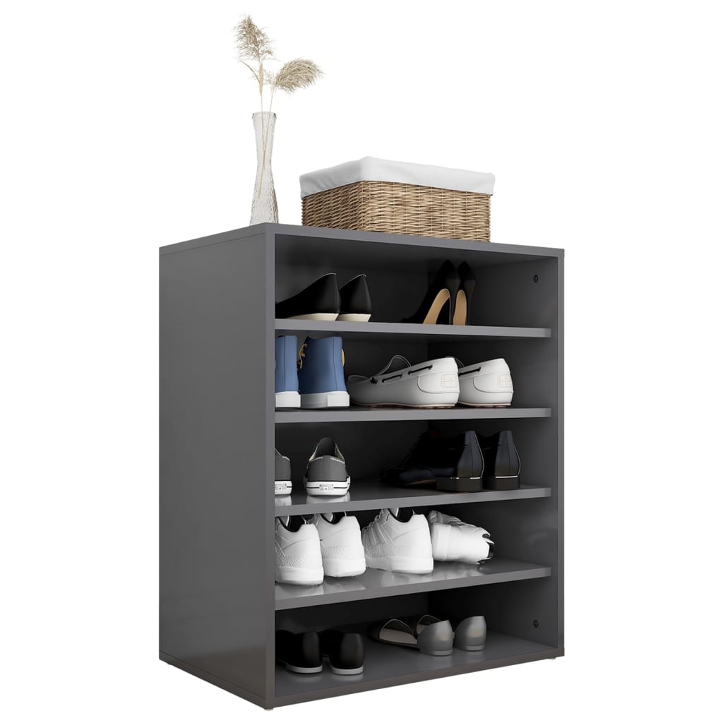 MEUBLE A CHAUSSURES Armoire à chaussures Gris brillant 60x35x70 cm