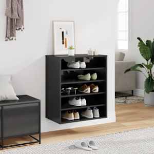 vidaXL Spintelė batams, pilkos spalvos, 60x35x70cm, MDP, ypač blizgi