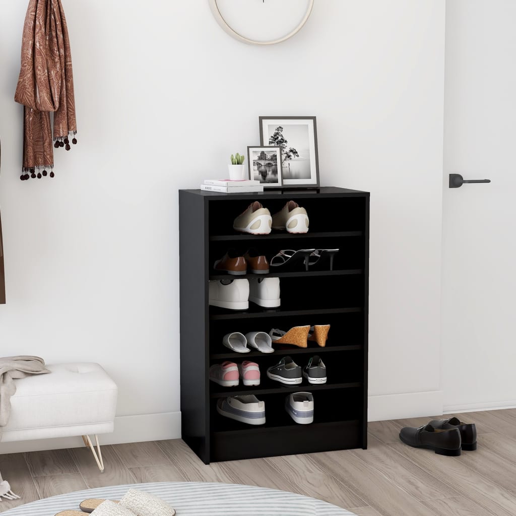 

vidaXL Schoenenkast 60x35x92 cm spaanplaat zwart