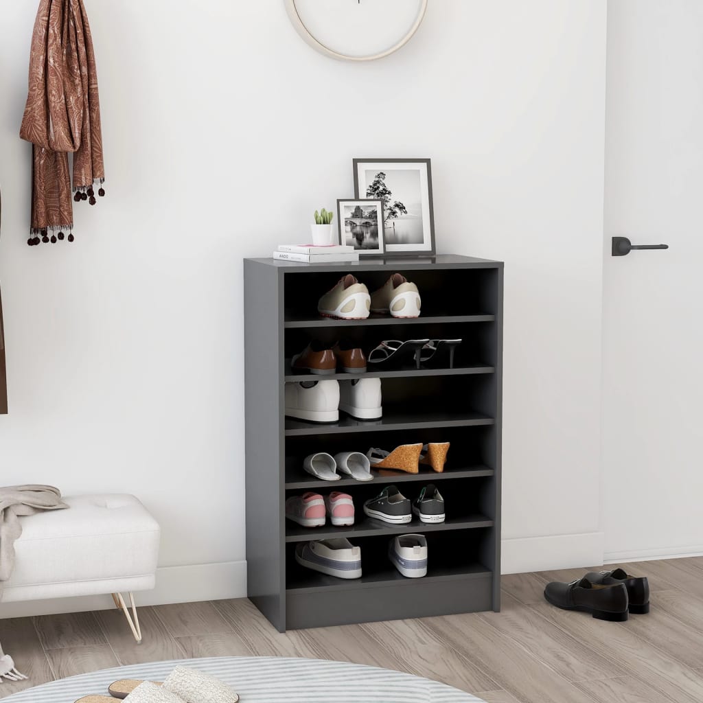 vidaXL Shoe Cabinet Grey 60x35x92 cm Engineered Wood