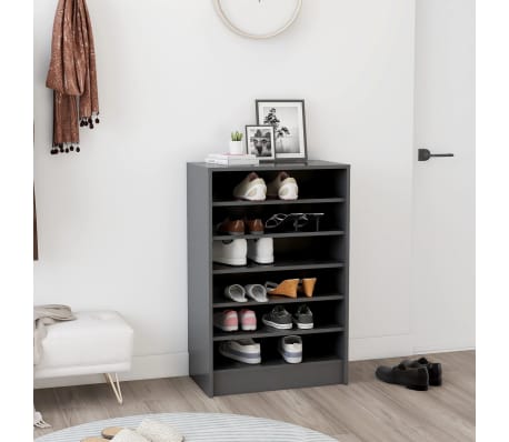vidaXL Shoe Cabinet Grey 60x35x92 cm Engineered Wood
