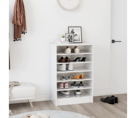 vidaXL Armoire à chaussures Blanc brillant 60x35x92 cm Aggloméré