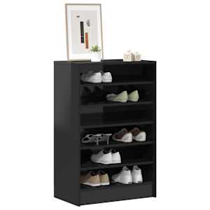 vidaXL magasf&eacute;nyű fekete forg&aacute;cslap cipősszekr&eacute;ny 60 x 35 x 92 cm