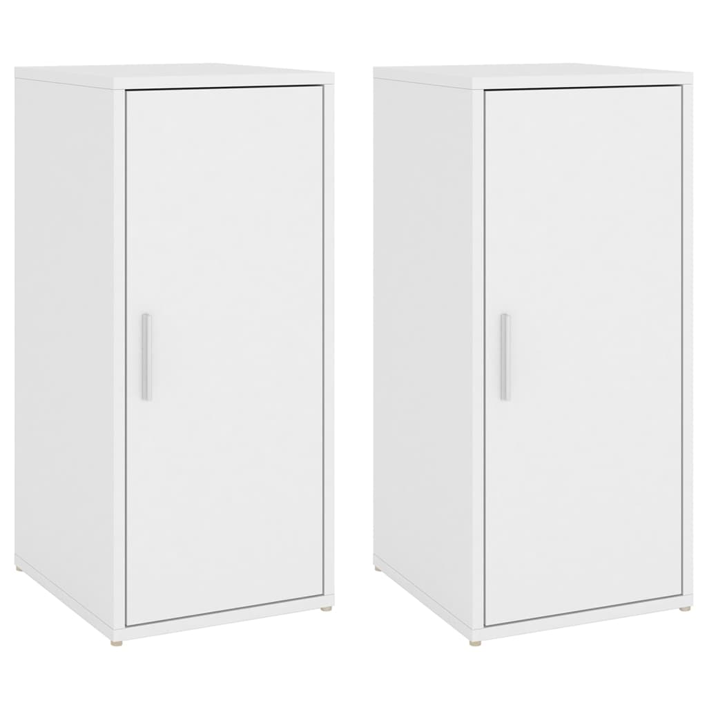 vidaXL Shoe Cabinets 2 pcs White 32x35x70 cm Engineered Wood