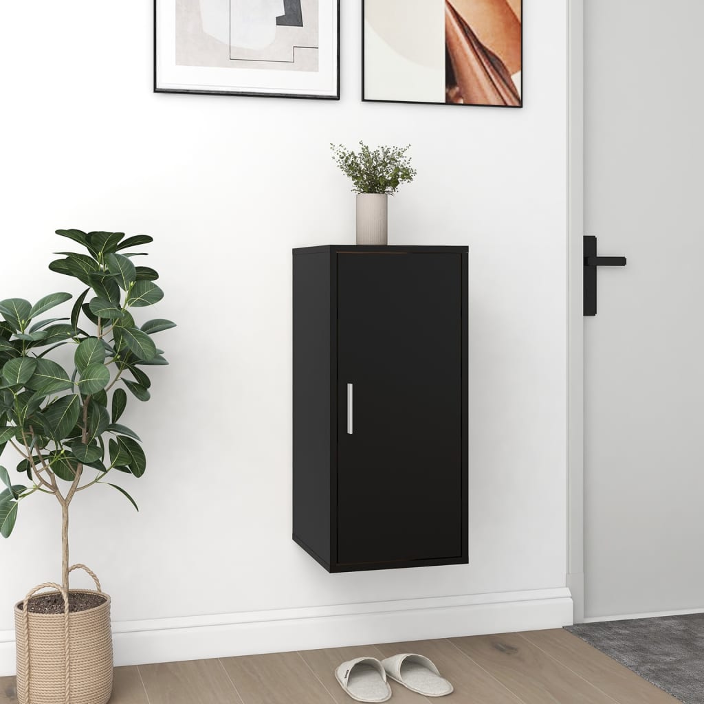

vidaXL Schoenenkast 32x35x70 cm spaanplaat zwart