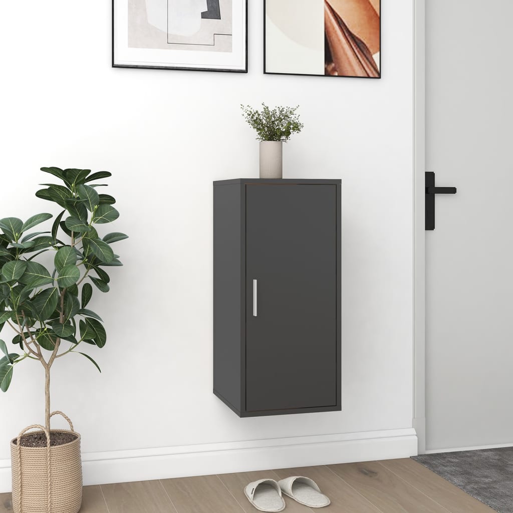 vidaXL Shoe Cabinet Grey 32x35x70 cm Engineered Wood