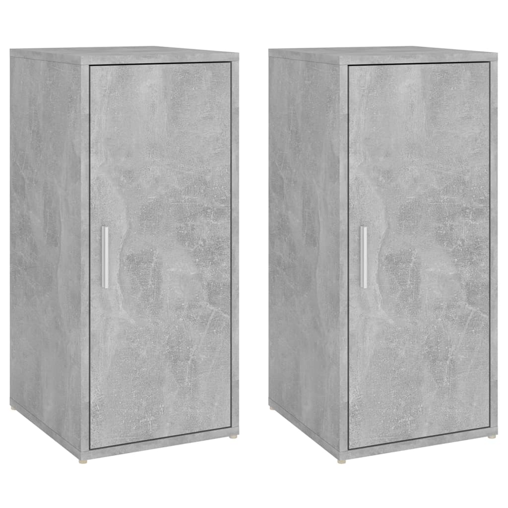 vidaXL Scarpiere 2 pz Grigio Cemento 32x35x70 cm in Truciolato