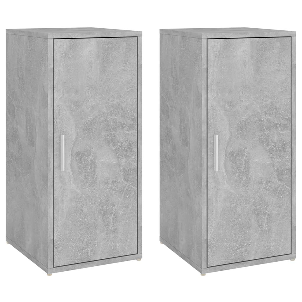 

vidaXL Schoenenkasten 2 st 32x35x70 cm spaanplaat betongrijs
