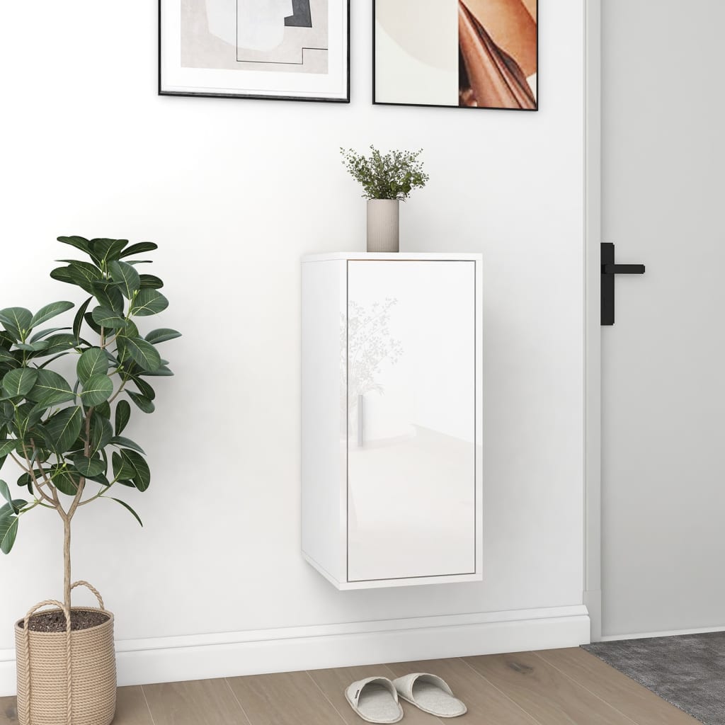 

vidaXL Schoenenkast 32x35x70 cm spaanplaat hoogglans wit