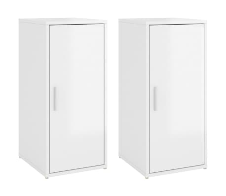 vidaXL Sapateiras 2 pcs 32x35x70 cm contraplacado branco brilhante