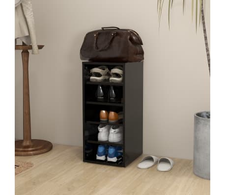 vidaXL Armoire à chaussures Noir 31,5x35x70 cm Aggloméré