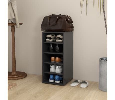 vidaXL Armoire à chaussures Gris 31,5x35x70 cm Aggloméré