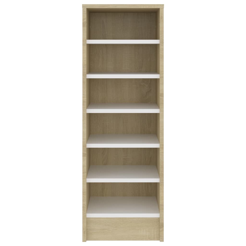 

vidaXL Schoenenkast 31,5x35x90 cm spaanplaat wit sonoma eikenkleurig