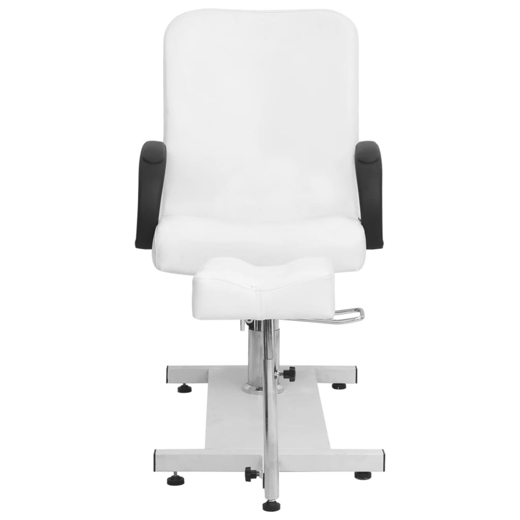

vidaXL Salonstoel met voetenbankje 127x60x98 cm kunstleer wit