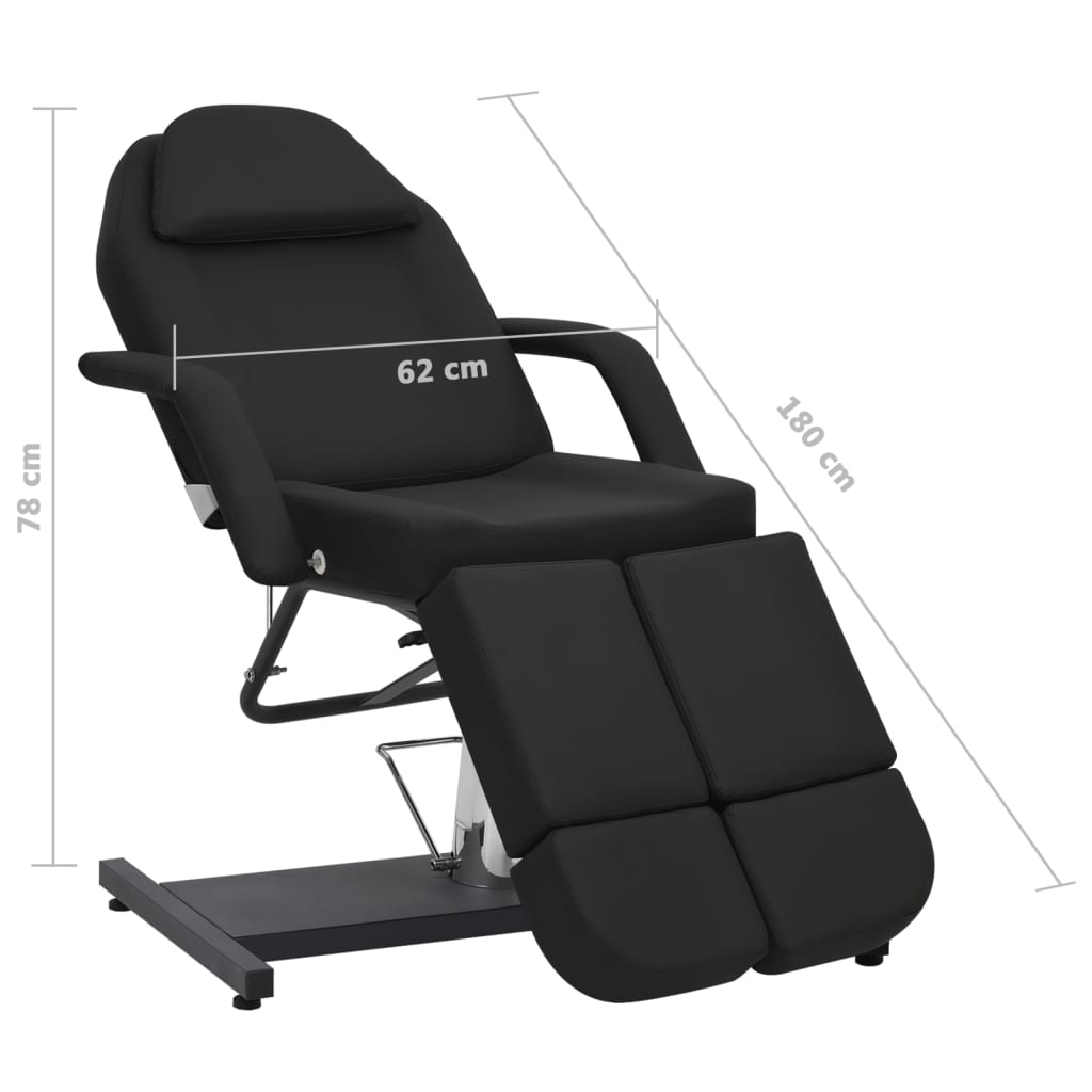 Behandelstoel 180x62x78 cm kunstleer zwart