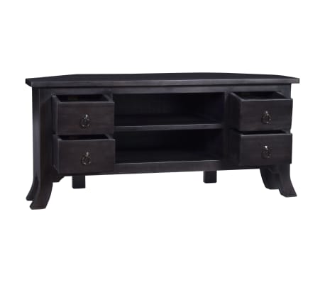 vidaXL TV Cabinet Light Black Coffee 100x40x45 cm Solid Wood Mahogany