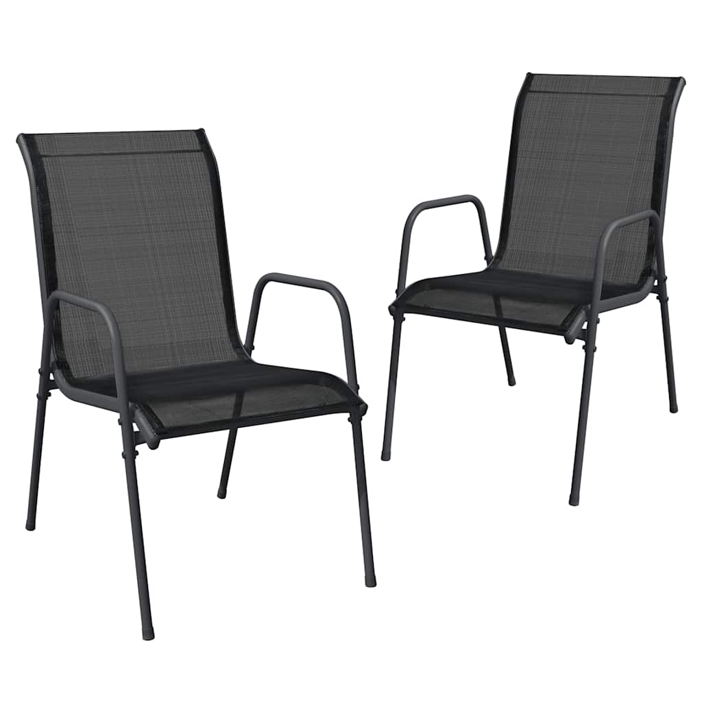 Garden Chairs 2 Pcs Steel And Textilene Black VidaXL 13 width=274