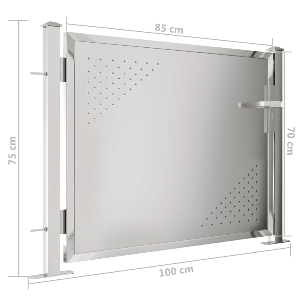 Zahradní branka 100 x 75 cm nerezová ocel