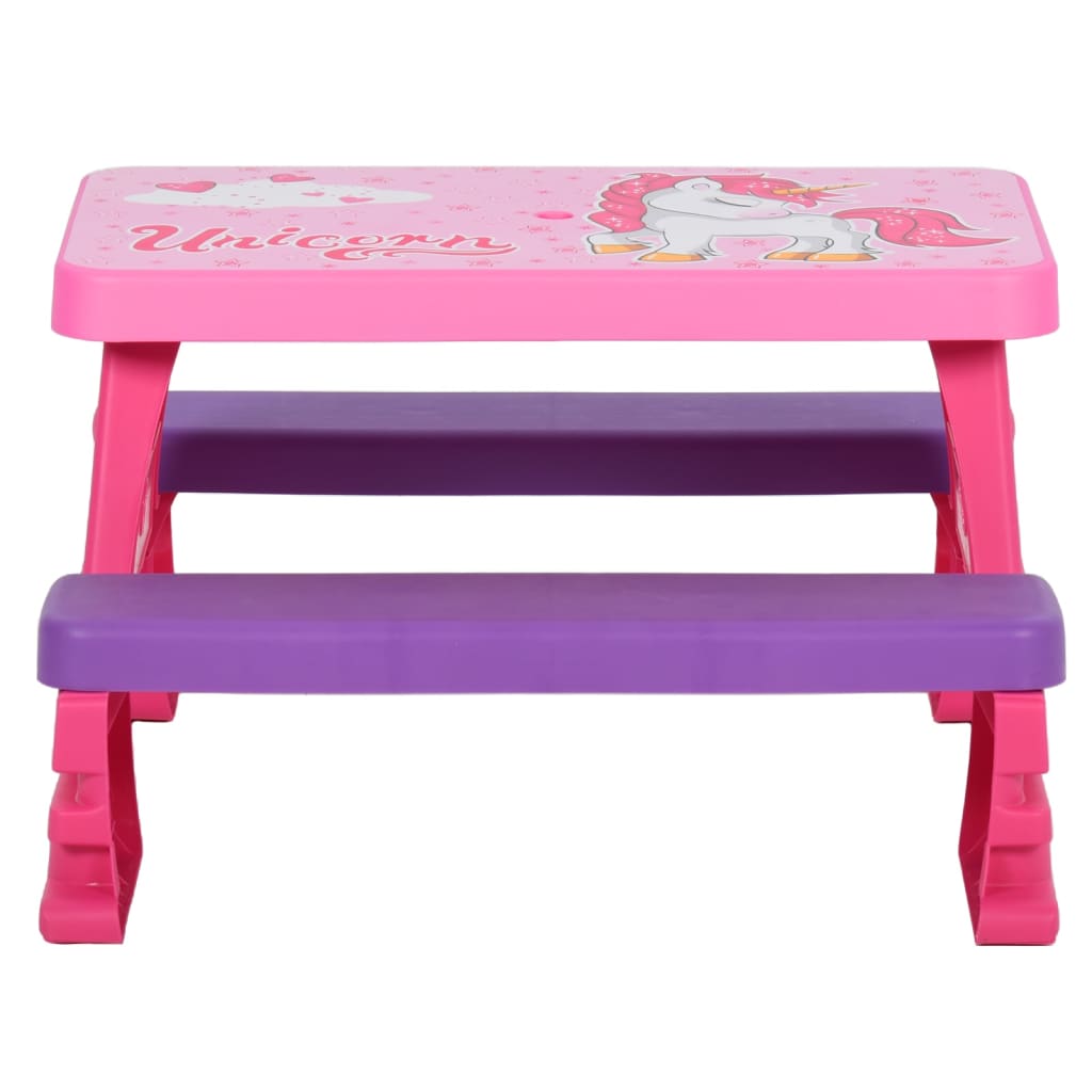 

vidaXL Kinderpicknicktafel met banken 79x69x42 cm roze