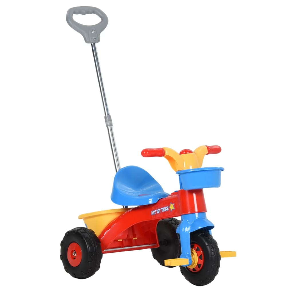 Petrashop  Dětská tříkolka s vodicí tyčí vícebarevná