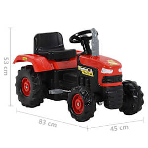 Dětský šlapací traktor červeno-černý - obrázek 8