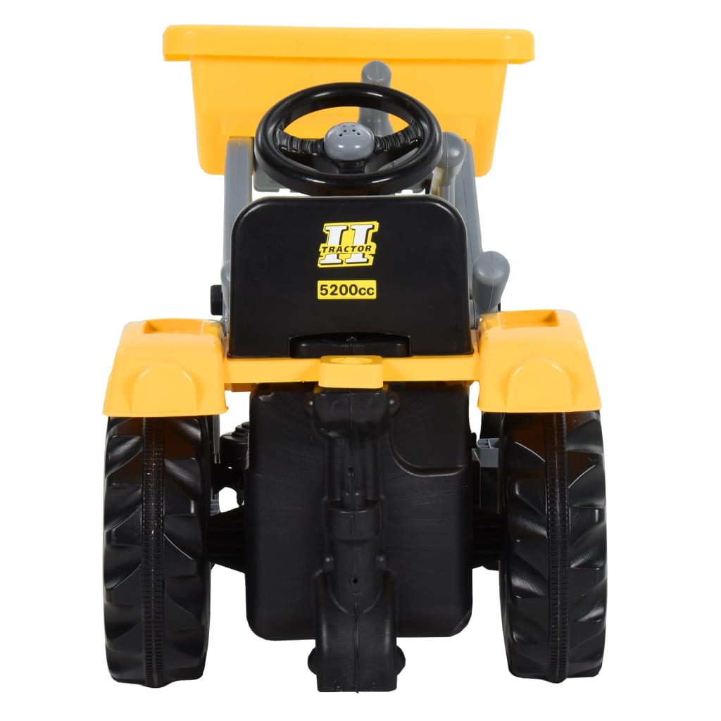 

vidaXL Traptractor met voorlader geel en zwart