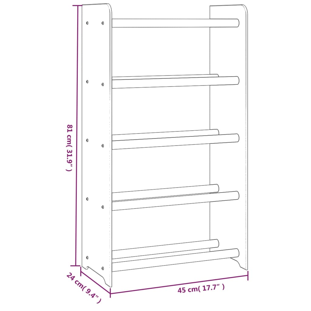 Pantofar, gri, 45x24x81 cm, lemn compozit