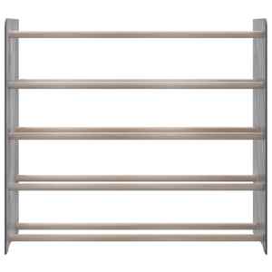 vidaXL Stojalo za čevlje sivo 90x24x81 cm konstruiran les