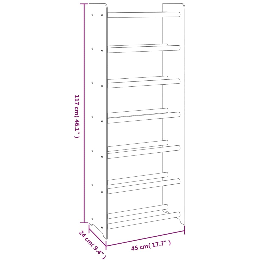 Pantofar, gri, 45x24x117 cm, lemn compozit