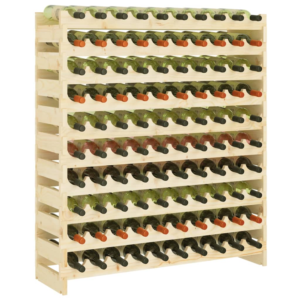 vidaXL Stalak za vino 101x29x112 cm od masivne borovine