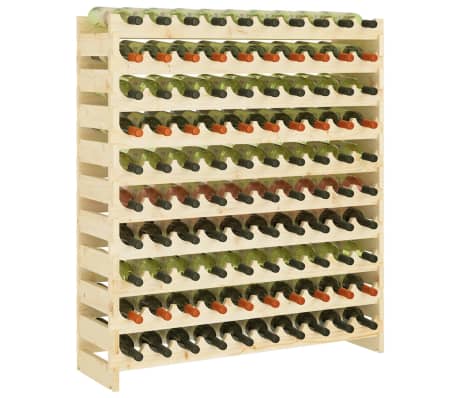 vidaXL Vyno butelių stovas, 101x29x112cm, pušies medienos masyvas