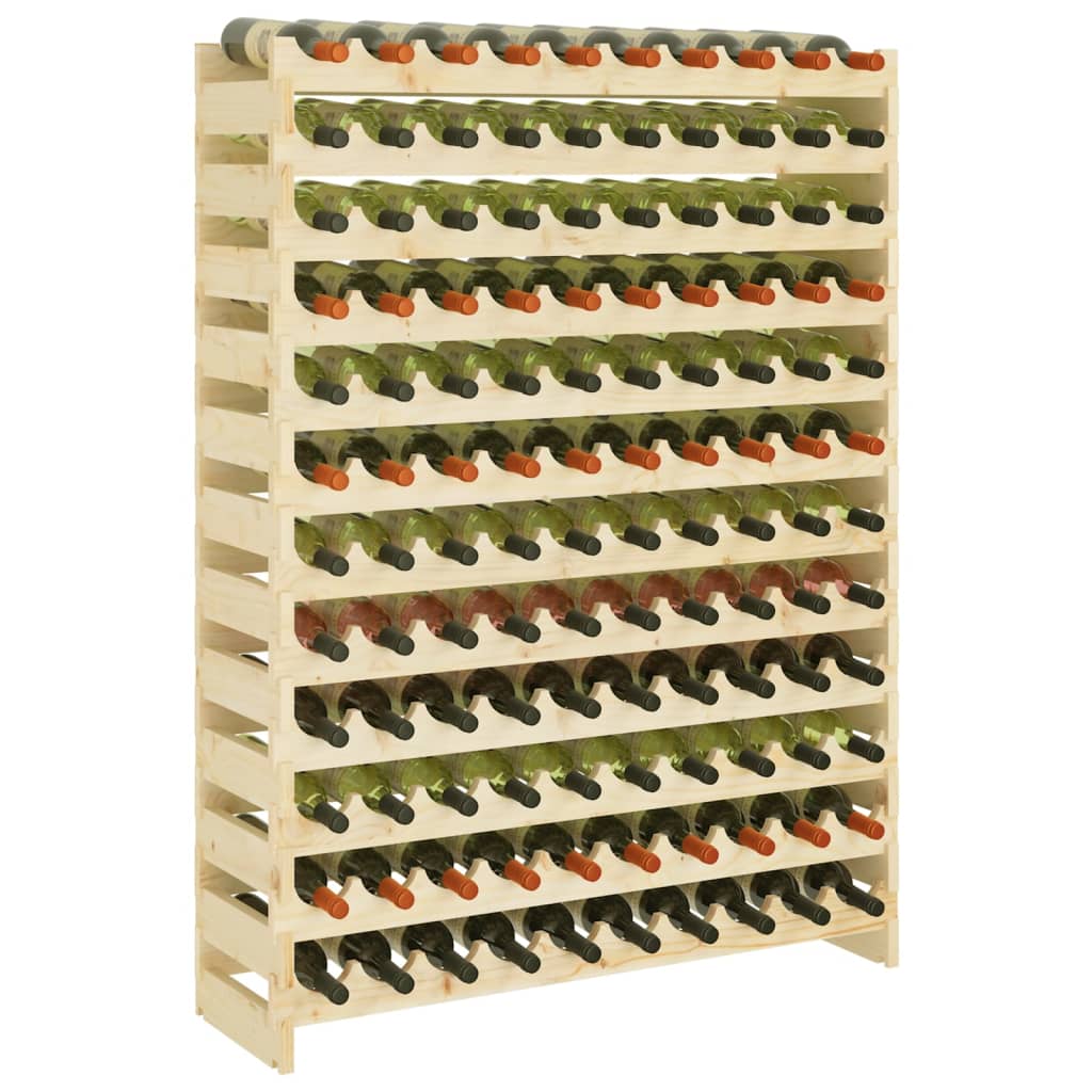 vidaXL Stalak za vino 101x29x134 cm od masivne borovine