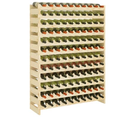 vidaXL Stalak za vino 101x29x134 cm od masivne borovine