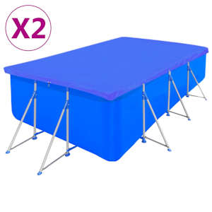 vidaXL basseinikatted 2 tk, PE kandilised 90 g/m2 394 x 207 cm