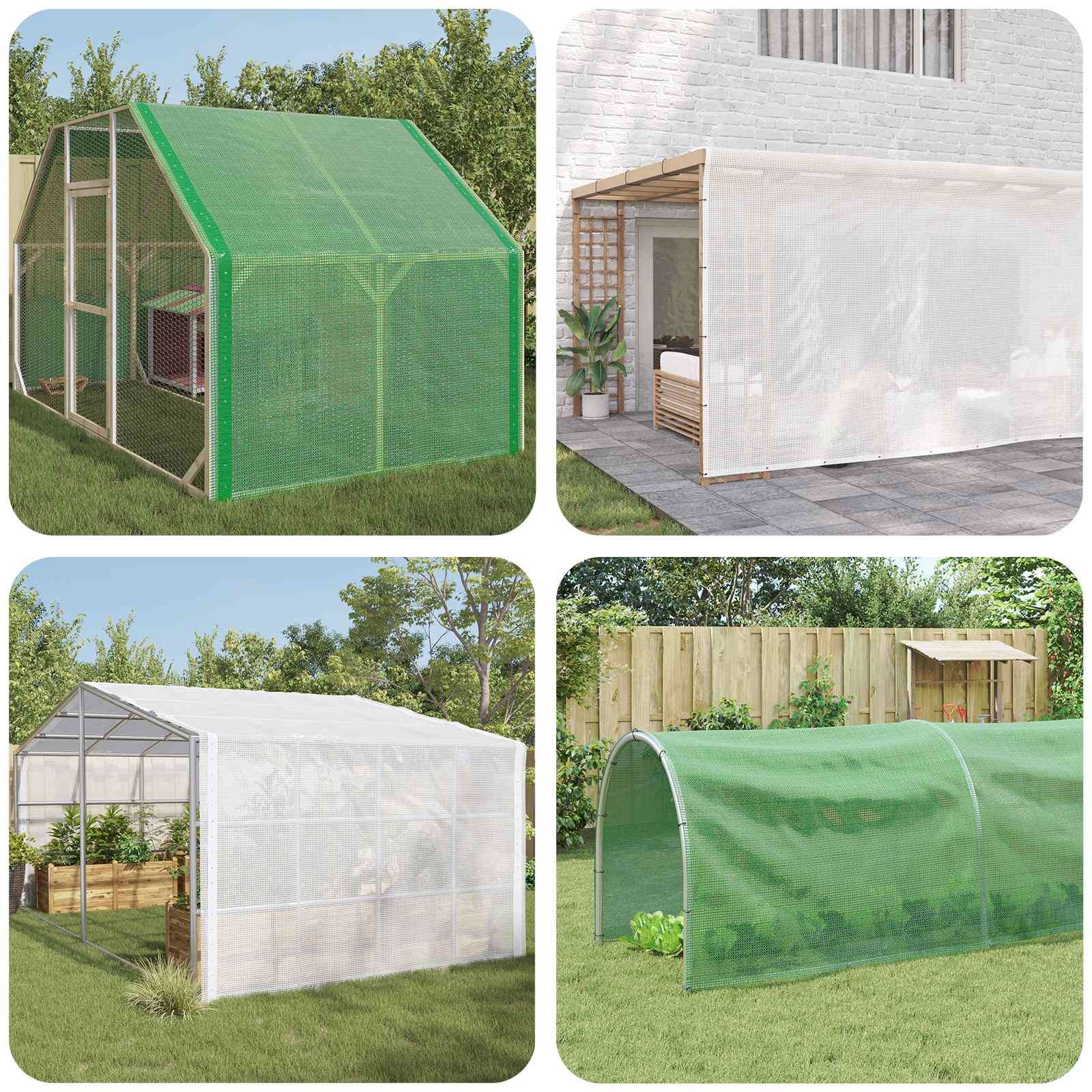 vidaXL Leno ponjava 2 kosa 260 g/m² 4x10 m bela