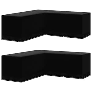 Pokrivali za vrtno pohištvo L-oblike 12 obročkov 250x250x90 cm