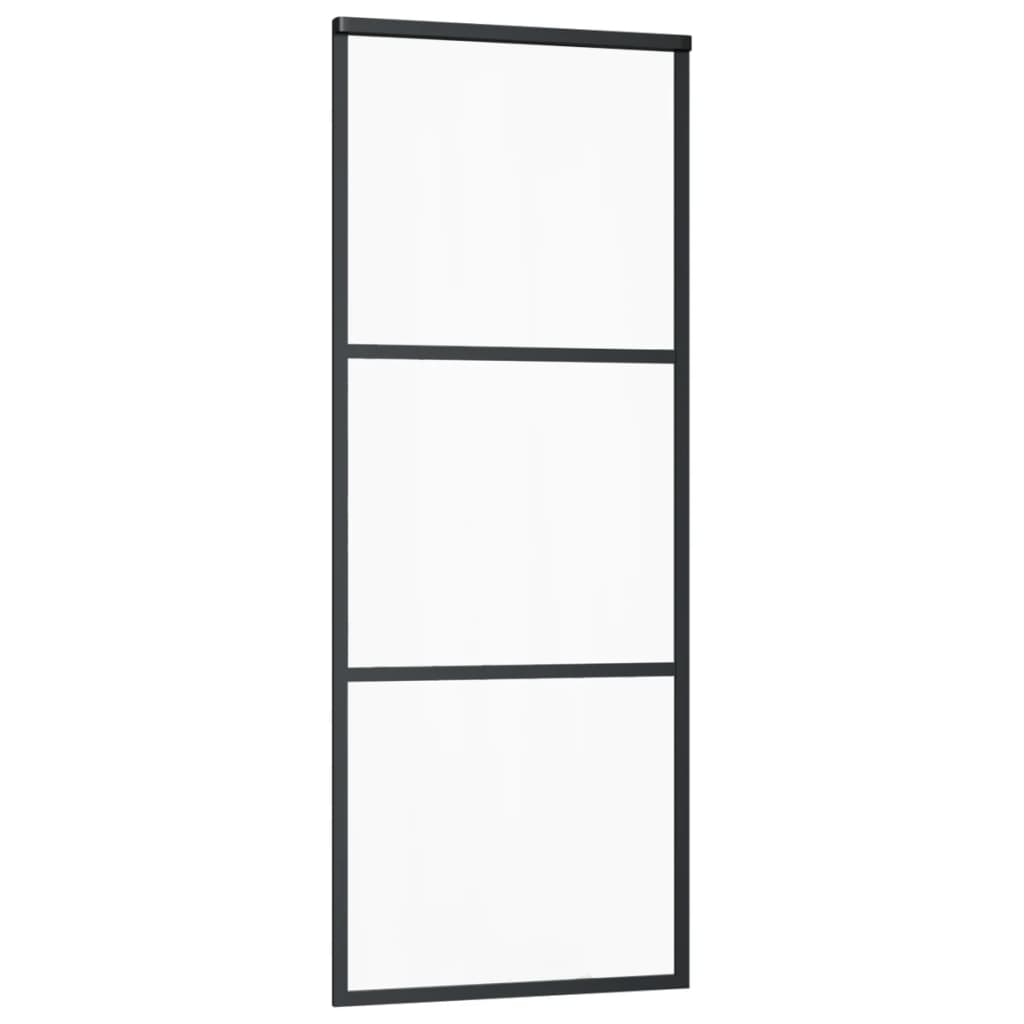 

vidaXL Schuifdeur met beslag 76x205 cm aluminium en ESG-glas