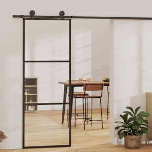 Posuvné dveře s kováním ESG sklo a hliník 76 x 205 cm - obrázek 1