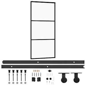 Posuvné dveře s kováním ESG sklo a hliník 90 x 205 cm - obrázek 2