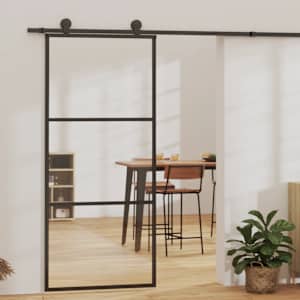 Posuvné dveře s kováním ESG sklo a hliník 90 x 205 cm - obrázek 1