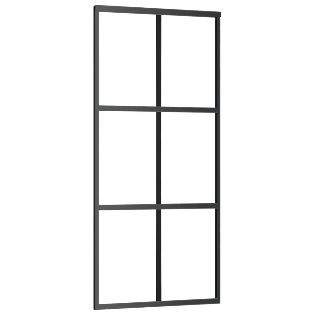 

vidaXL Schuifdeur met beslag 90x205 cm aluminium en ESG-glas