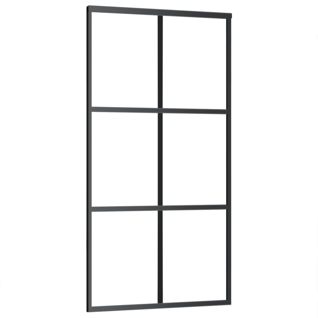 

vidaXL Schuifdeur met beslag 102x205 cm aluminium en ESG-glas