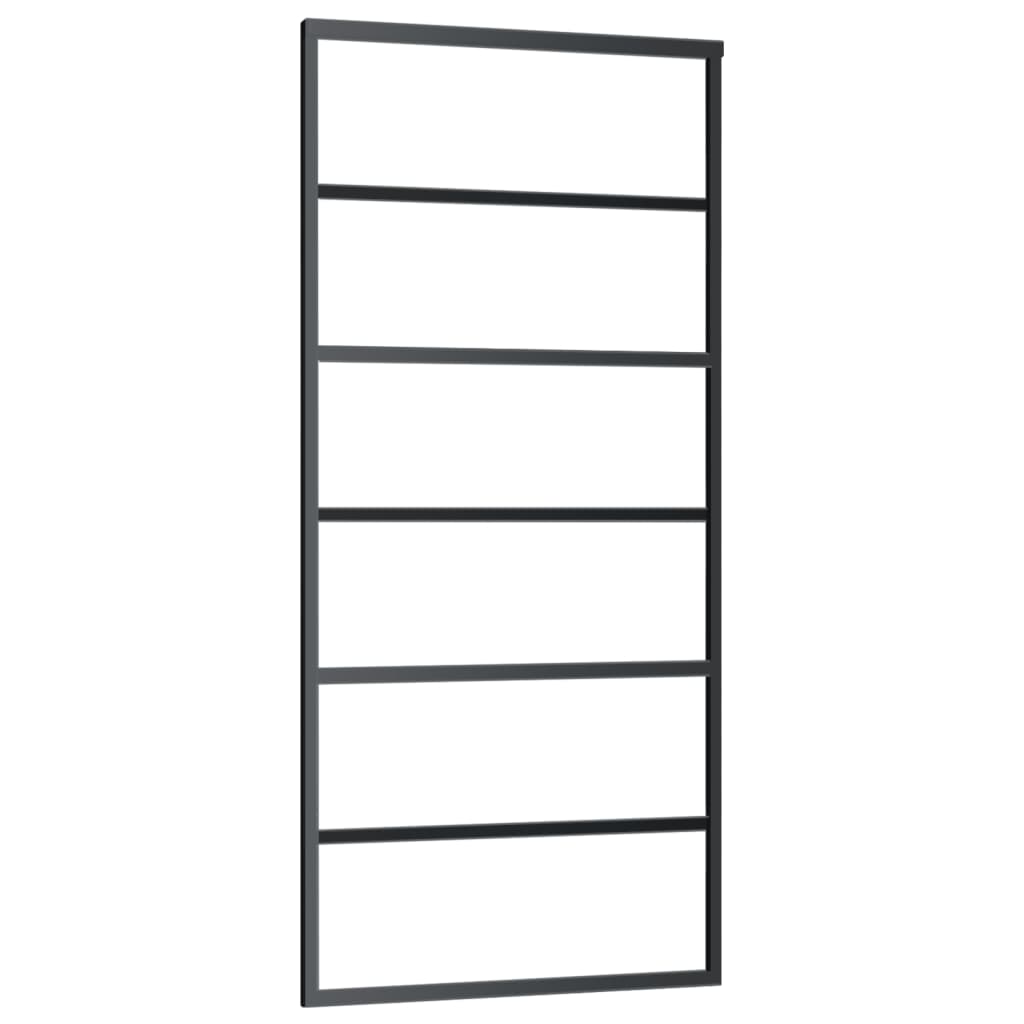 

vidaXL Schuifdeur met beslag 90x205 cm aluminium en ESG-glas