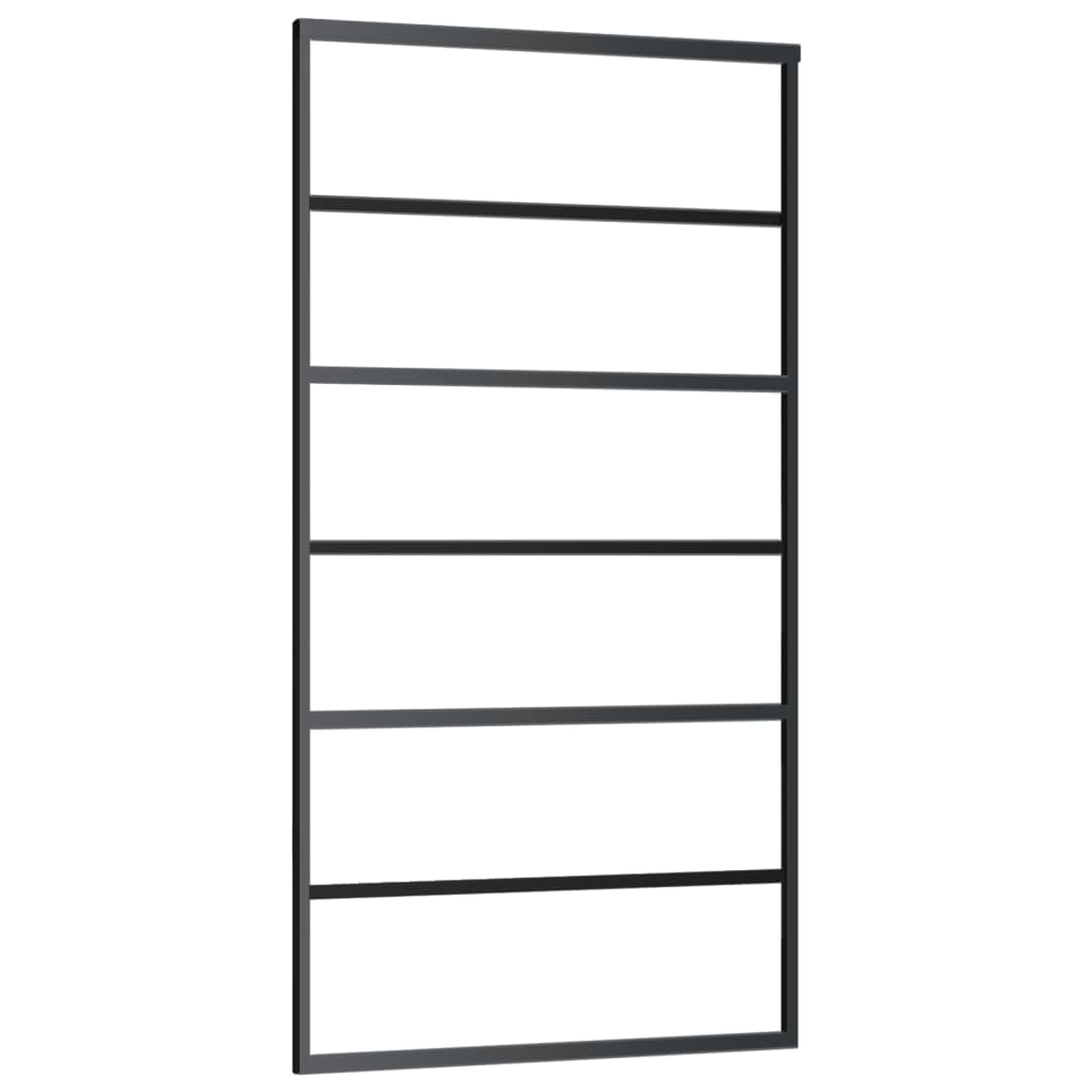 

vidaXL Schuifdeur met beslag 102x205 cm aluminium en ESG-glas