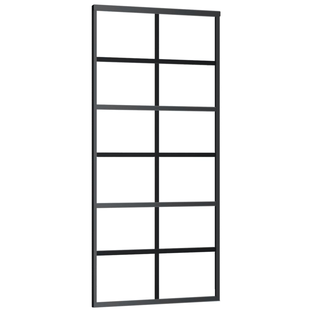 

vidaXL Schuifdeur met beslag 90x205 cm aluminium en ESG-glas