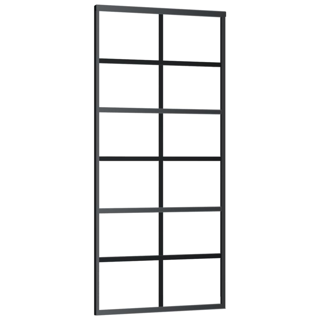 

vidaXL Schuifdeur met beslag 90x205 cm aluminium en ESG-glas